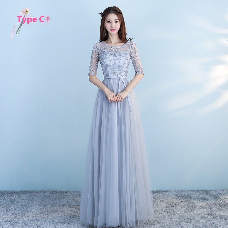 Long Bridesmaid Blue Wedding Dress Girlfriends Party Dress - Babyvera