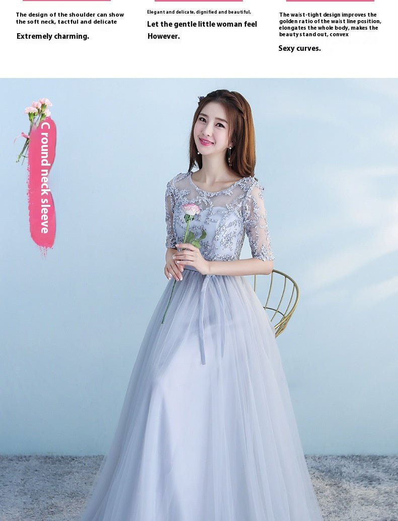 Long Bridesmaid Blue Wedding Dress Girlfriends Party Dress - Babyvera