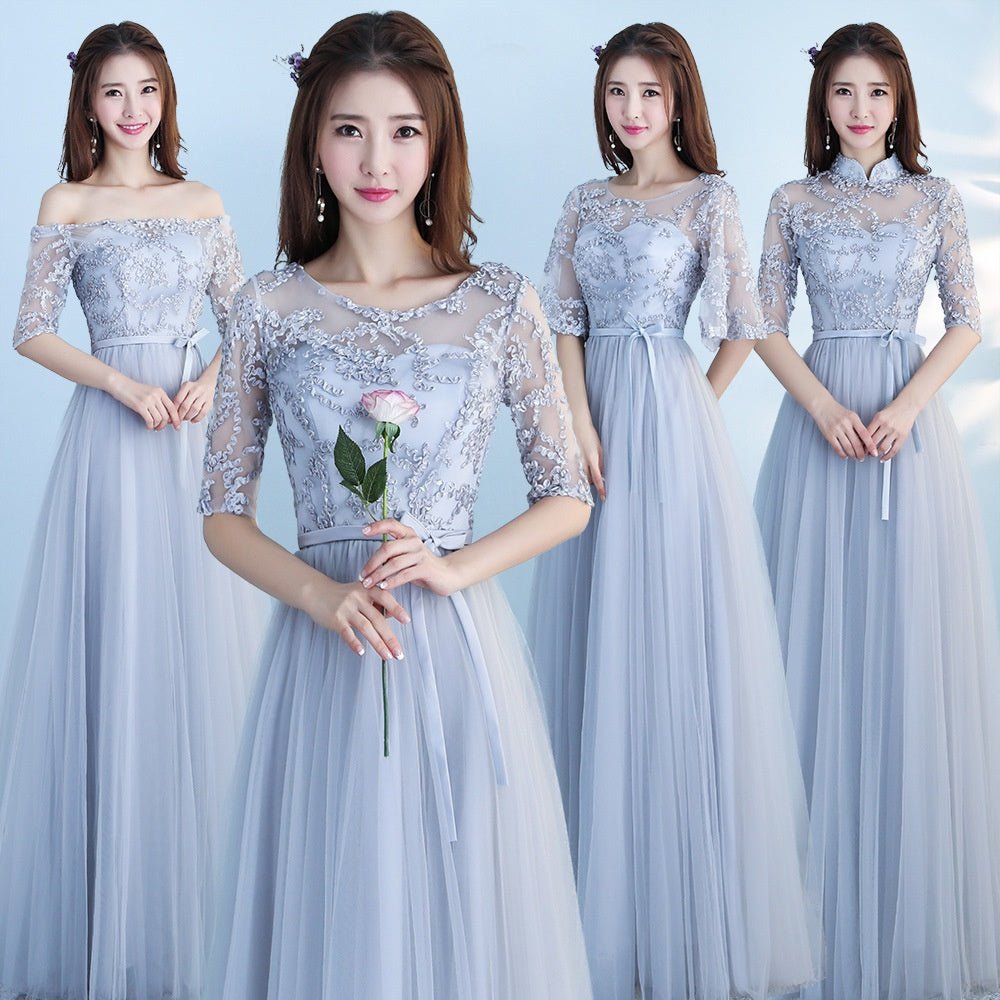 Long Bridesmaid Blue Wedding Dress Girlfriends Party Dress - Babyvera