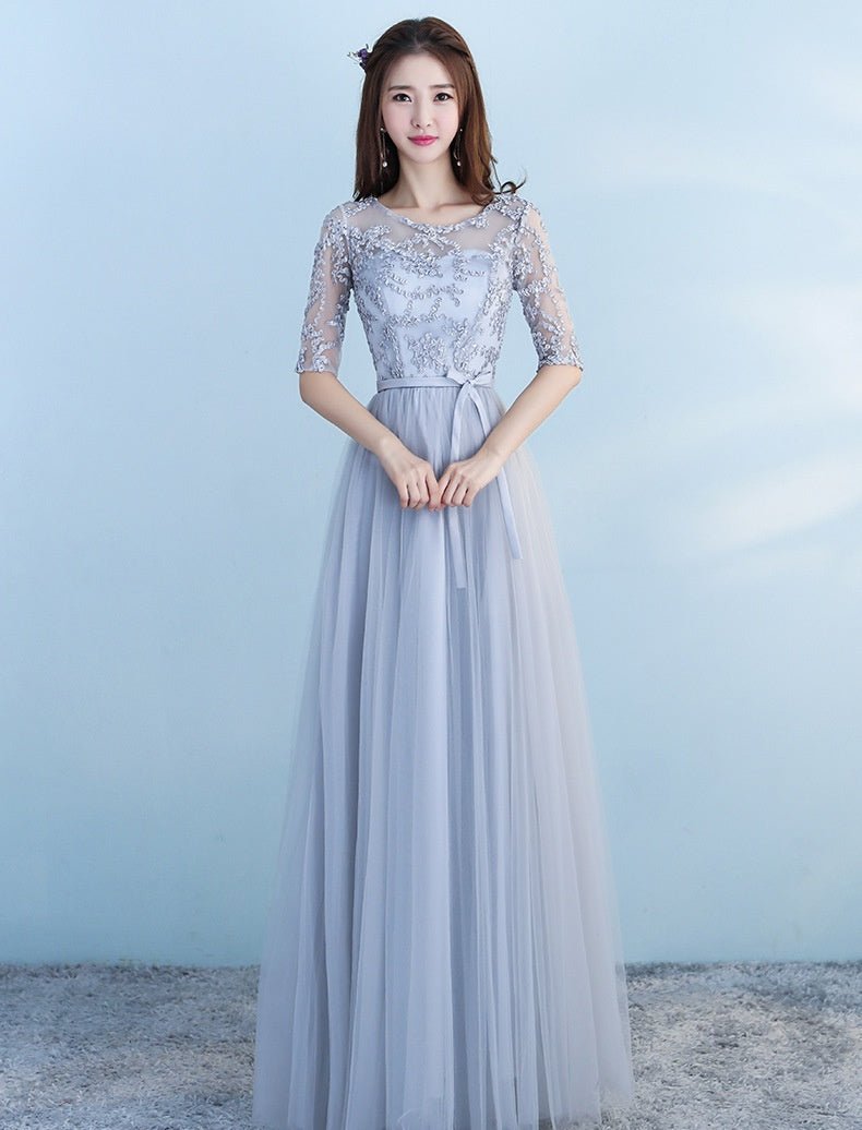Long Bridesmaid Blue Wedding Dress Girlfriends Party Dress - Babyvera