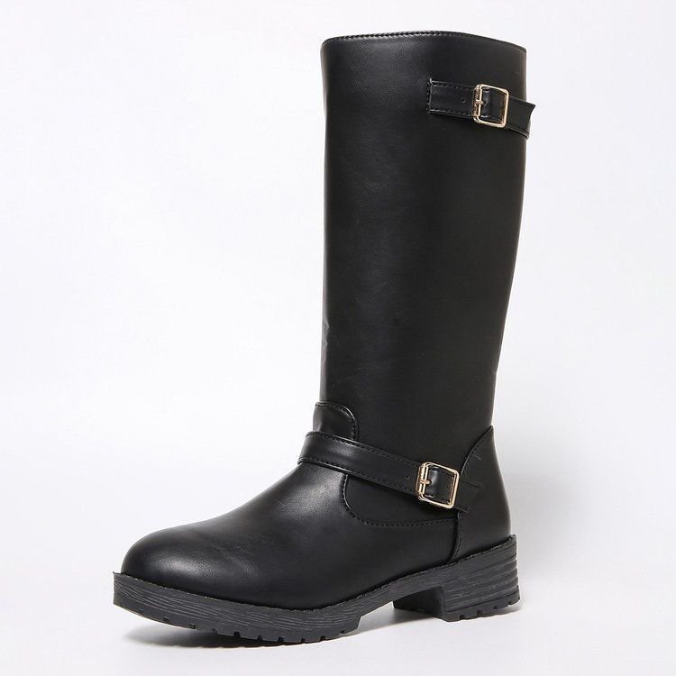 Low - heeled Tall Boots With Zippers - Babyvera