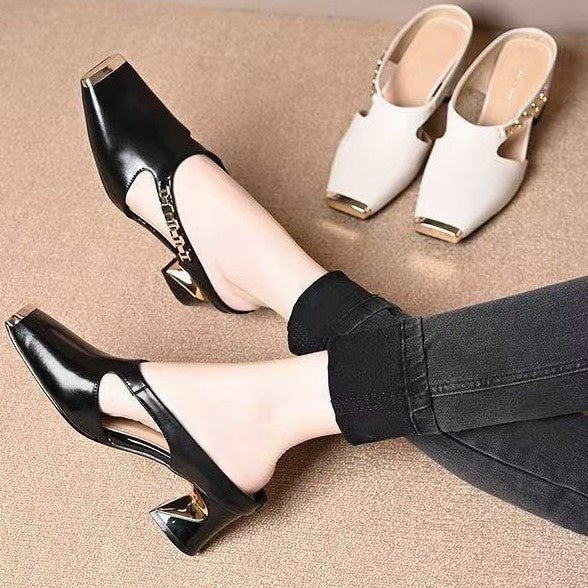 Metal Tilta French Retro Summer Square Toe Sandals - Babyvera