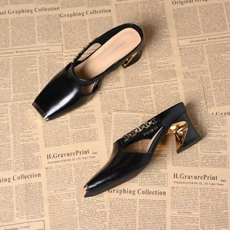 Metal Tilta French Retro Summer Square Toe Sandals - Babyvera