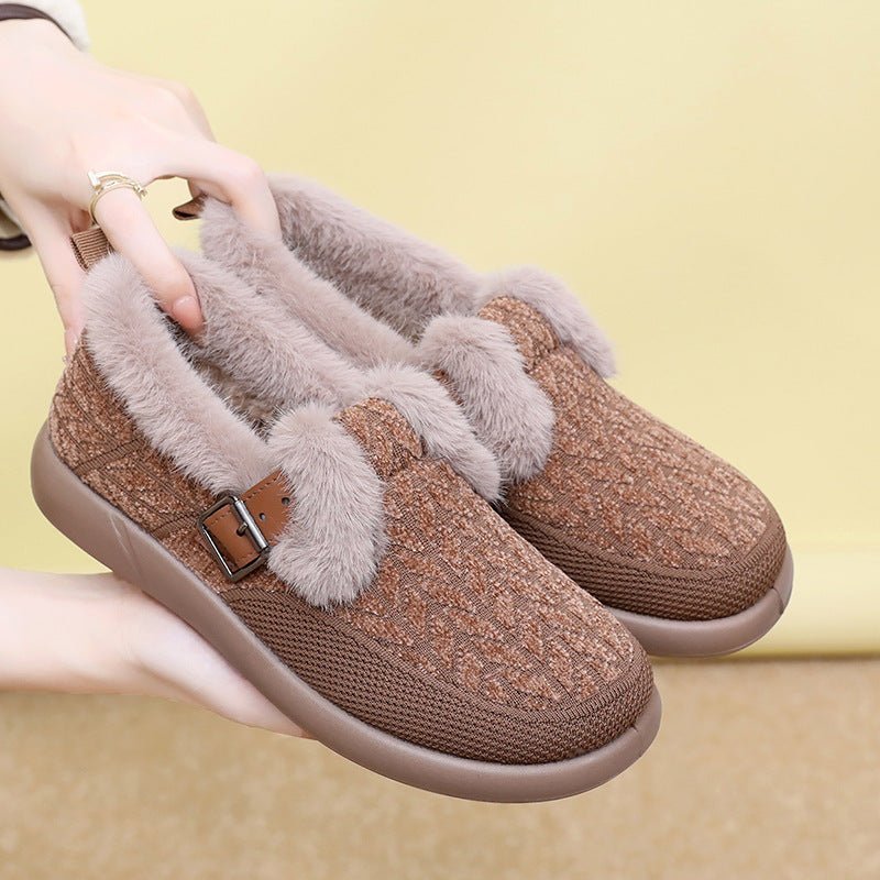 New Womens Fleece - lined Extra - thick Insulated Cotton Shoes - Babyvera