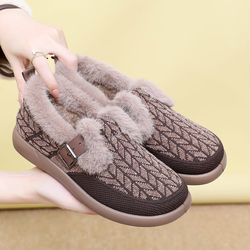 New Womens Fleece - lined Extra - thick Insulated Cotton Shoes - Babyvera