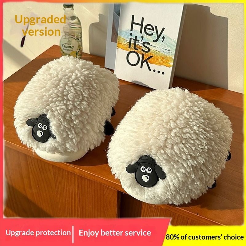New Women's Winter Cartoon Sheepskin Cotton Slippers For Indoor Wear - Babyvera