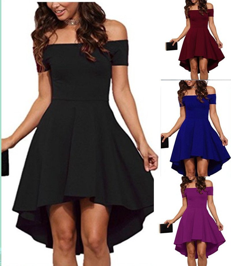 One Shoulder Short Sleeve And Large Swallowtail Skirt - Babyvera