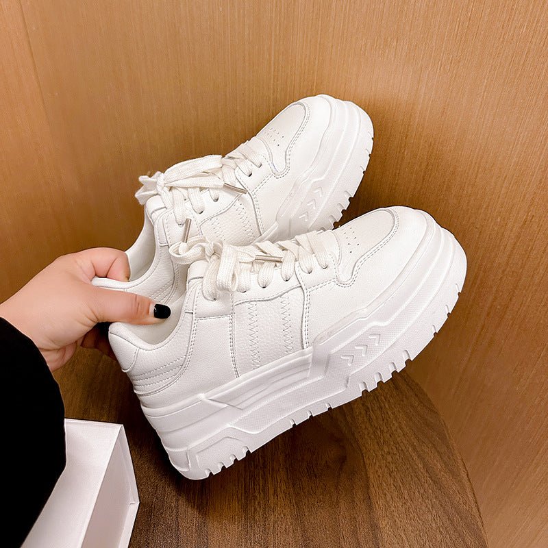 Platform Height Increasing Casual Lace Up Sports Board Shoes - Babyvera