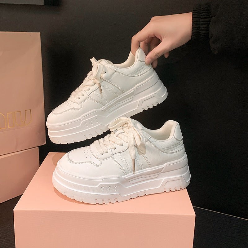 Platform Height Increasing Casual Lace Up Sports Board Shoes - Babyvera