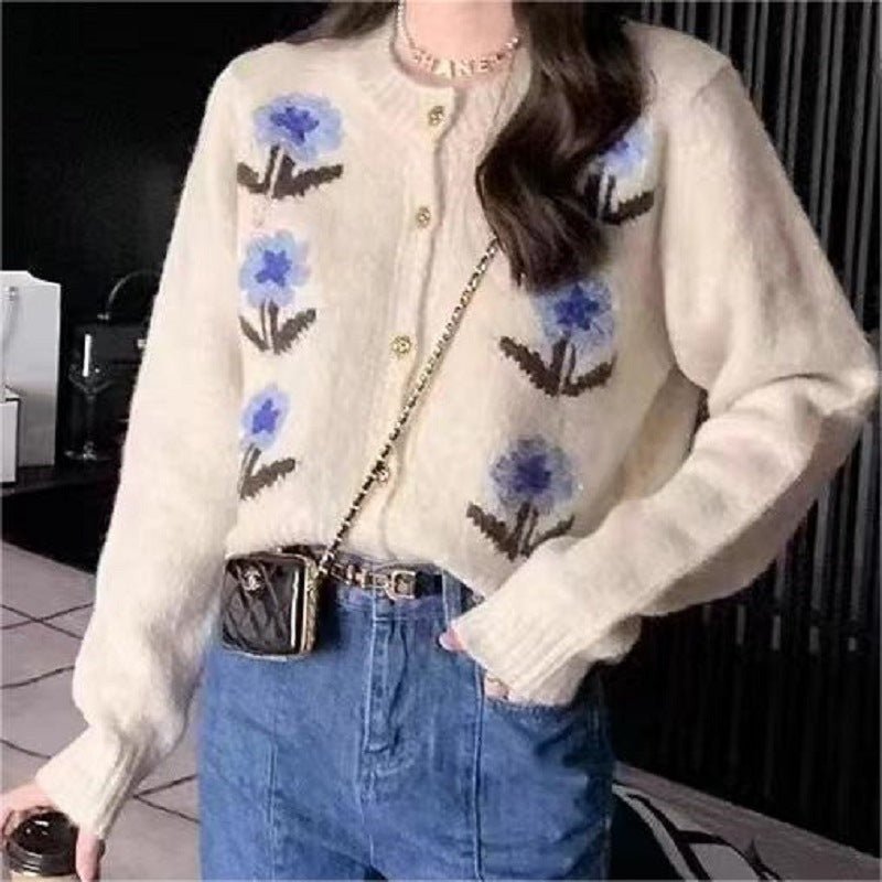 Retro Flower Cardigan Coat For Women - Babyvera