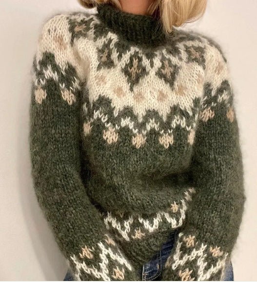 Round-neck Chunky-knit Cotton Fabric Top - Babyvera