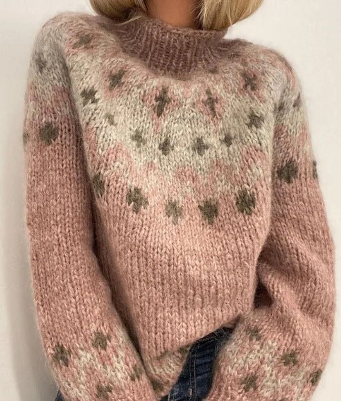 Round-neck Chunky-knit Cotton Fabric Top - Babyvera