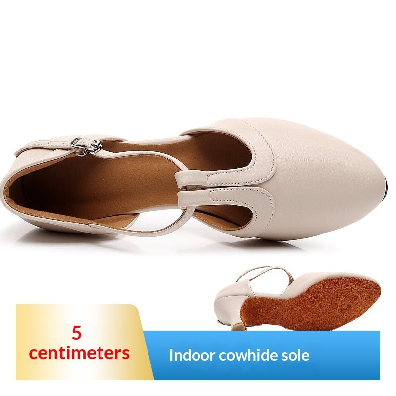 Soft - soled Mid - To High - heeled Modern Cha - cha Closed - toe Dance Shoes For Practice - Babyvera