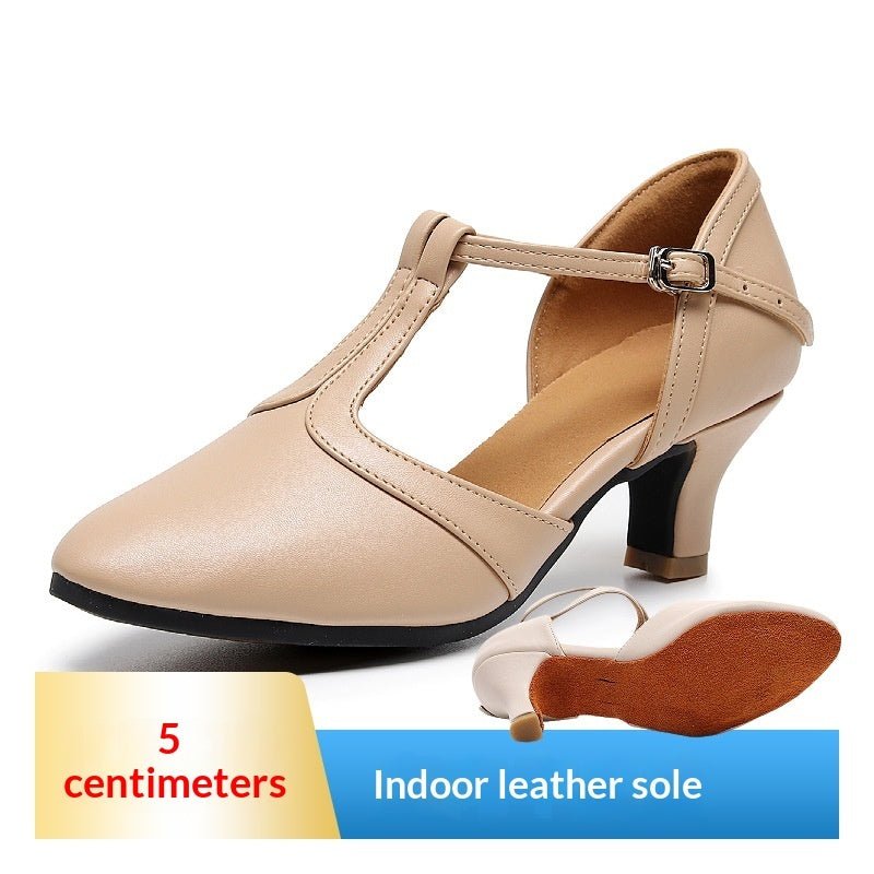 Soft - soled Mid - To High - heeled Modern Cha - cha Closed - toe Dance Shoes For Practice - Babyvera