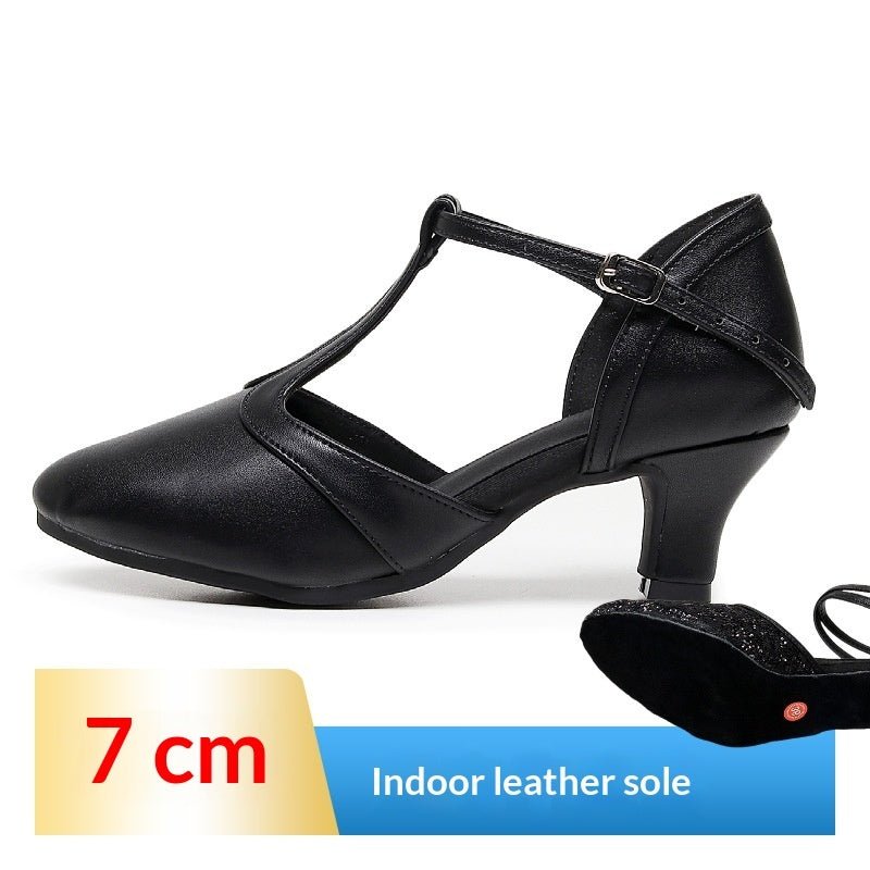 Soft - soled Mid - To High - heeled Modern Cha - cha Closed - toe Dance Shoes For Practice - Babyvera