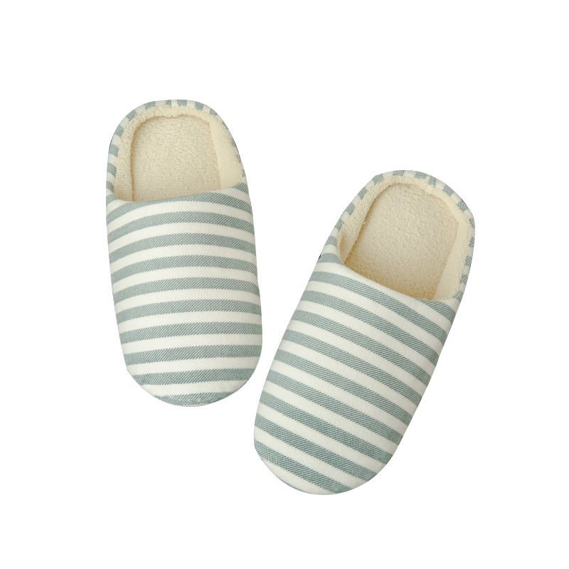 Softsoled Ultrasoft Velvet Cotton Slippers Striped Indoor Floor And Home Cotton Slippers - Babyvera