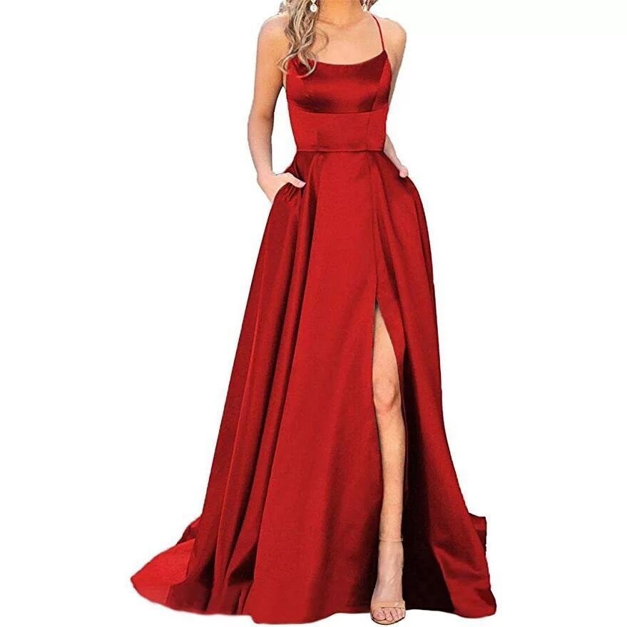 Solid Color Long Slimming And Shoulder Hollow Girlfriends Fashion Bridesmaid Party Dress - Babyvera