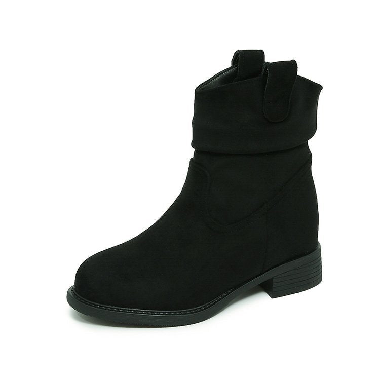 Suede Slimming Chunky - heel Fashion Ankle Boots For Women - Babyvera