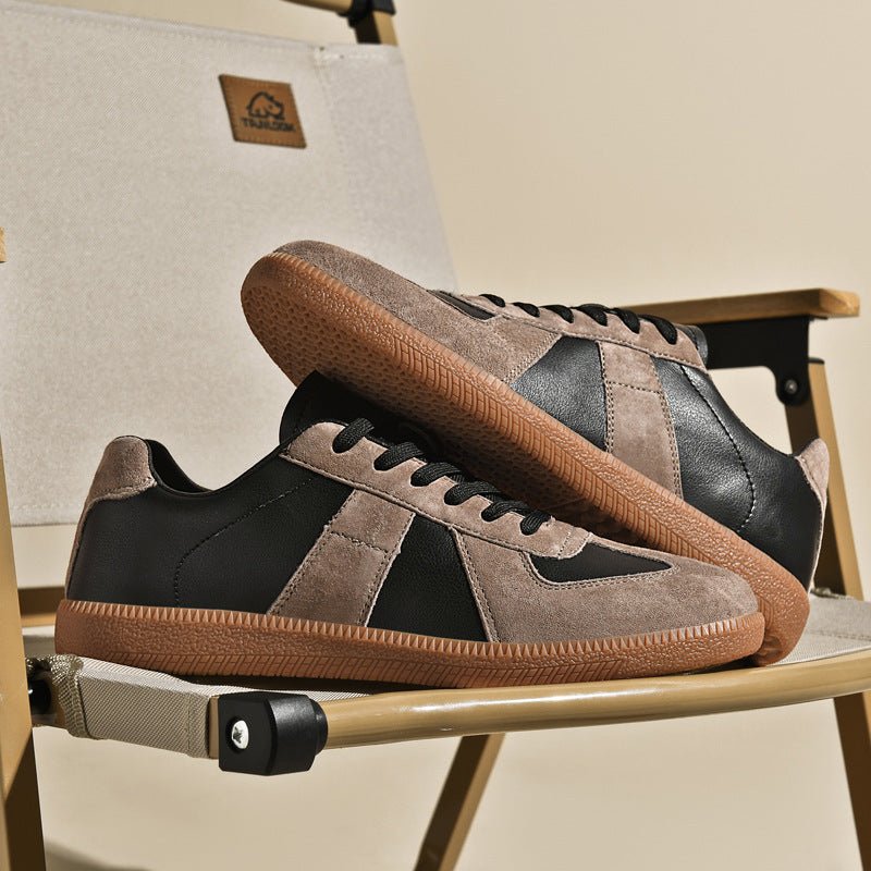 Top Layer Pigskin Leather Sneaker Japanese Canvas Retro Sports Couple Casual Shoes - Babyvera