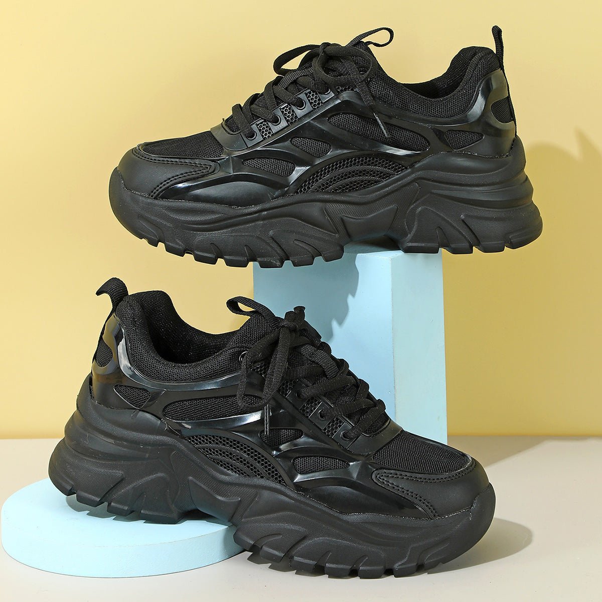 Trendy Thick Bottom Height Increasing Breathable Comfortable Four Seasons Leisure Sneaker - Babyvera