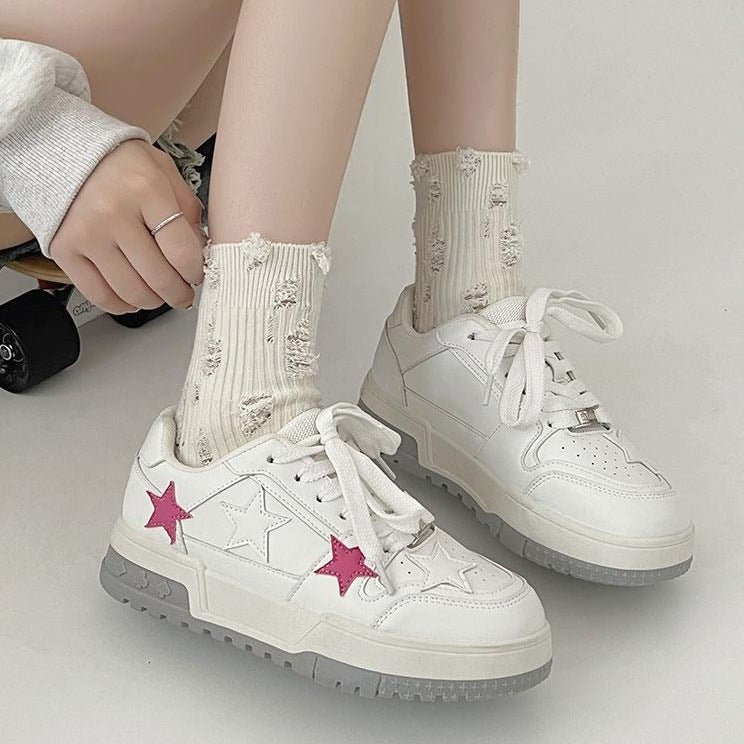Women Korean Style Round Toe High - end Versatile Low - top Sneakers - Babyvera