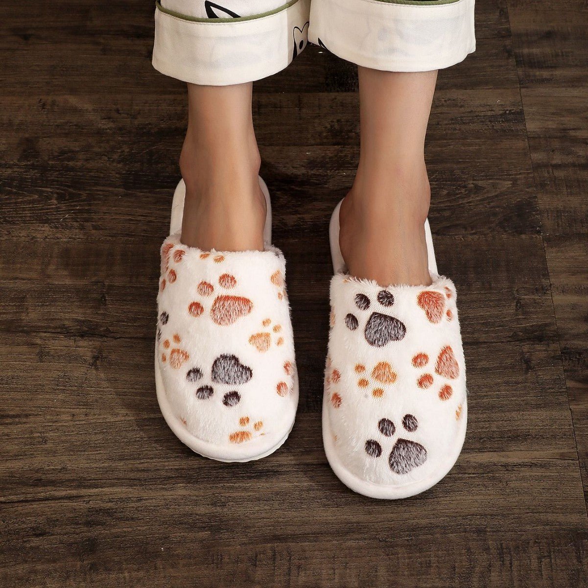 Women's Cartoon Print Versatile Velvet Cotton Slippers - Babyvera