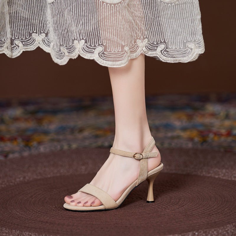 Women's Comfortable Small Size Sandals With Simple High Heel Strap - Babyvera