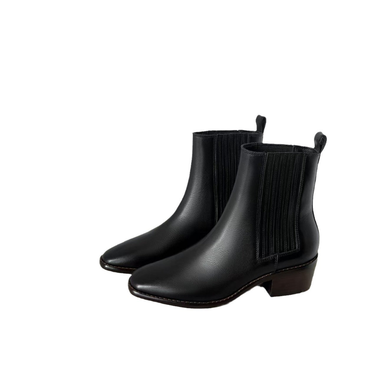 Womens Early Autumn French - Style Ankle Boots In Genuine Leather With A Square Toe And Chunky Mid Heel - Babyvera