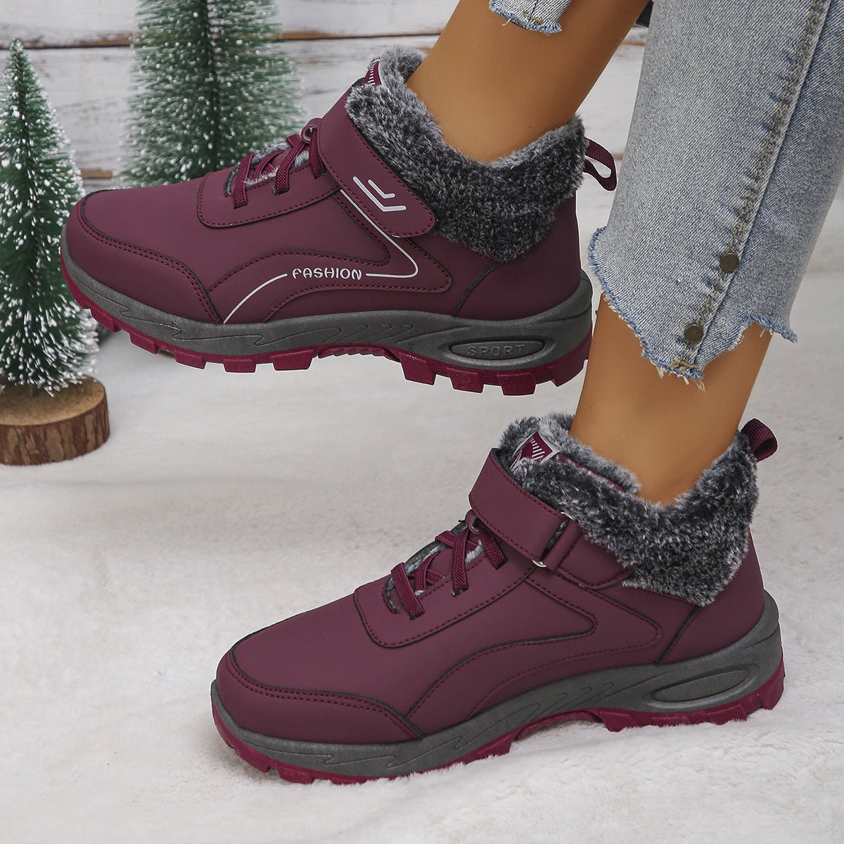 Womens Fleece - Lined Insulated Snow Boots For Cold Weather And Outdoor Use - Babyvera