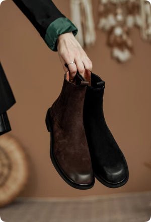 Women's Genuine Leather Retro British Style Chelsea Boots - Babyvera