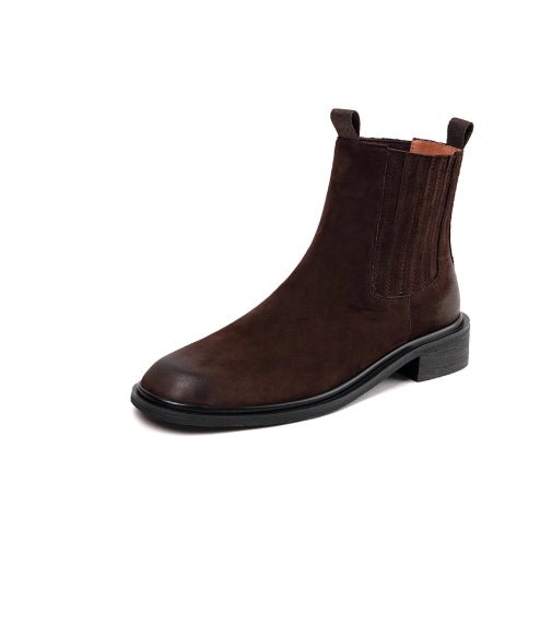 Women's Genuine Leather Retro British Style Chelsea Boots - Babyvera
