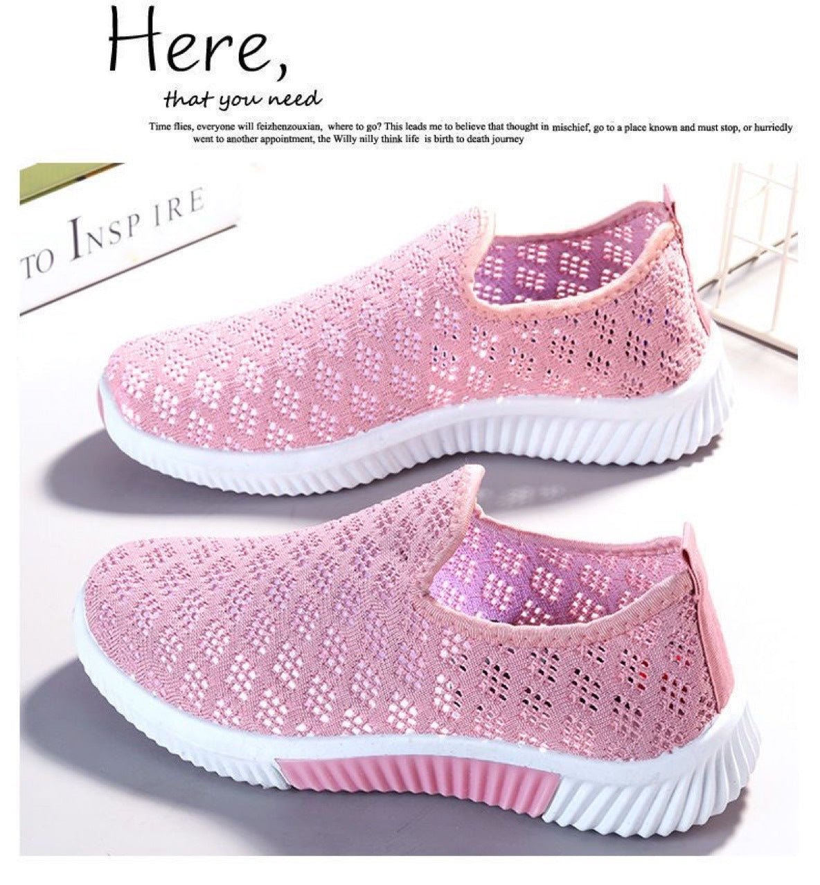 Womens Lightweight Mesh Shoes Breathable Flat Casual Footwear - Babyvera