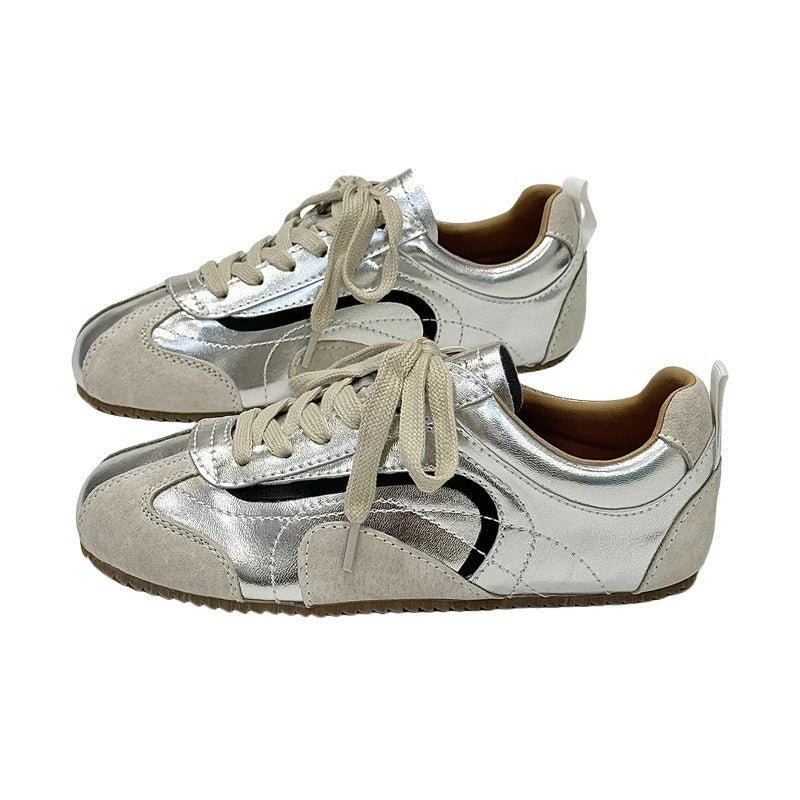 Women's New Arrival Retro Color - Block Flat Derbies All - Match Casual Sneakers - Babyvera
