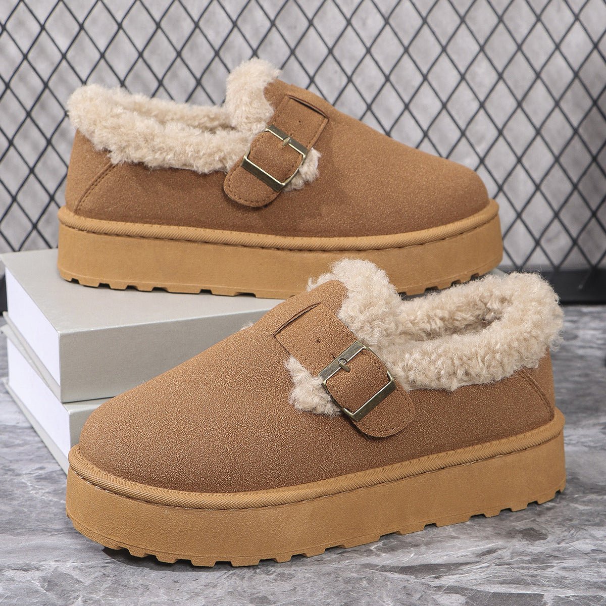 Women's Plus - size Snow Boots With Plush Lining And Thick Soles - Babyvera