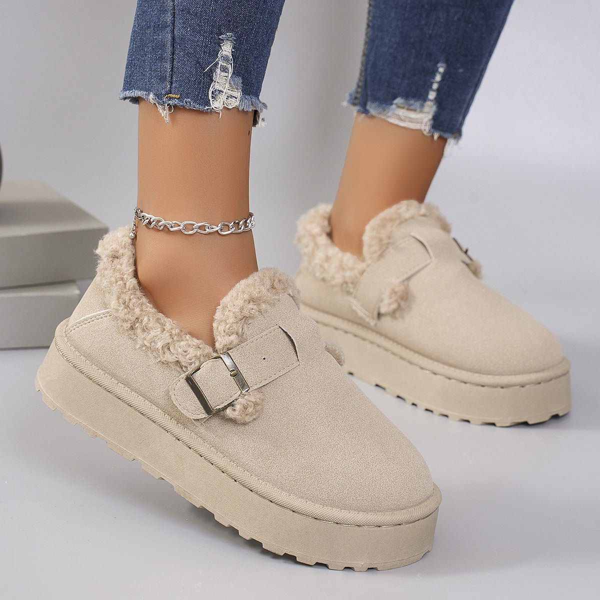 Women's Plus - size Snow Boots With Plush Lining And Thick Soles - Babyvera