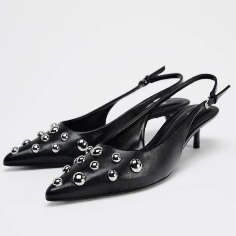 Women's Shoes Low - cut Pointed - toe Rivet - decorated Stilettos - Babyvera