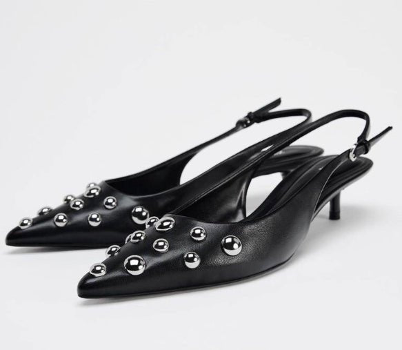 Women's Shoes Low - cut Pointed - toe Rivet - decorated Stilettos - Babyvera