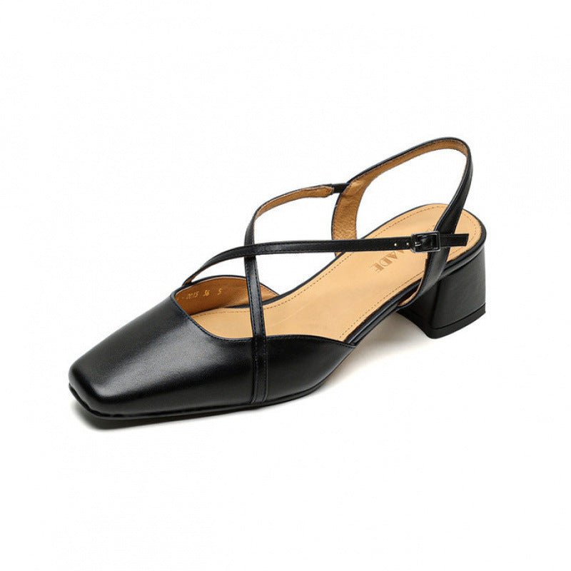 Women's Tendon Soft Bottom Mid Heel Sandals Closed Toe Casual - Babyvera