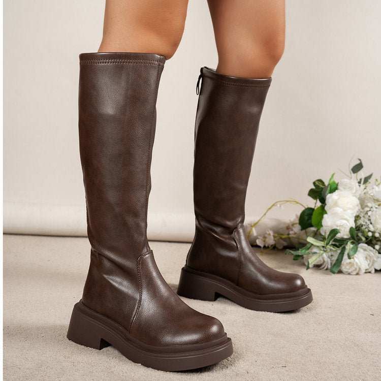Womens Thick - soled Height - enhancing Slimming Riding Boots - Babyvera