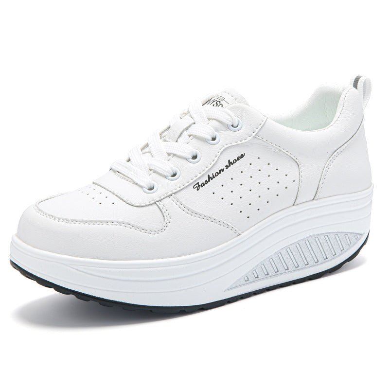 Women's Thick - soled Sports Casual Versatile White Shoes - Babyvera