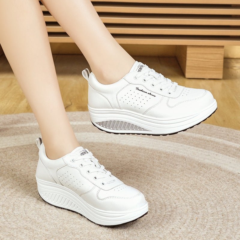 Women's Thick - soled Sports Casual Versatile White Shoes - Babyvera