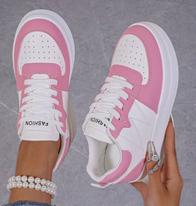 Womens White Chunky-soled Elevating Sneakers - Babyvera