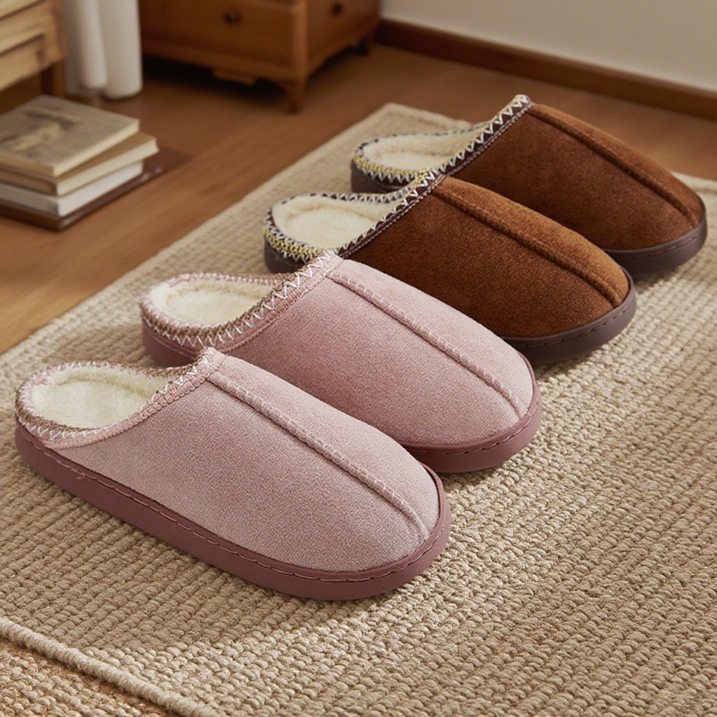 Women's Winter Indoor Home Couples Thick - Sole Warm Cotton Slippers - Babyvera