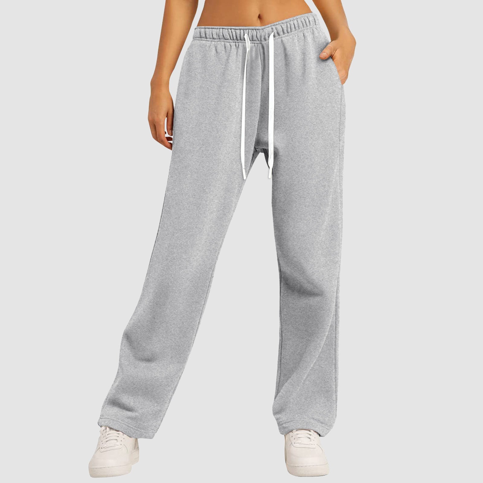 Women's Fleece-Lined Casual Straight-Leg Sports Sweatpants For Fall And Winter - [[{"value":"{{ Babyvera Babyvera  }}"}]]