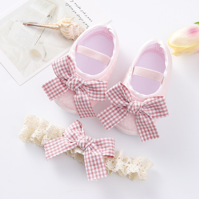 Newborn Baby 0-6-9 Months Soft Sole Toddler Shoes Hair Band Set - [[{"value":"{{ Babyvera Babyvera  }}"}]]