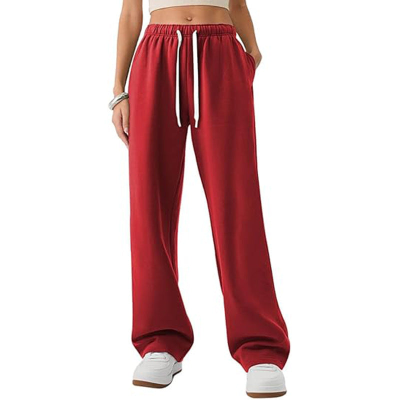 Women's Fleece-Lined Casual Straight-Leg Sports Sweatpants For Fall And Winter - [[{"value":"{{ Babyvera Babyvera  }}"}]]