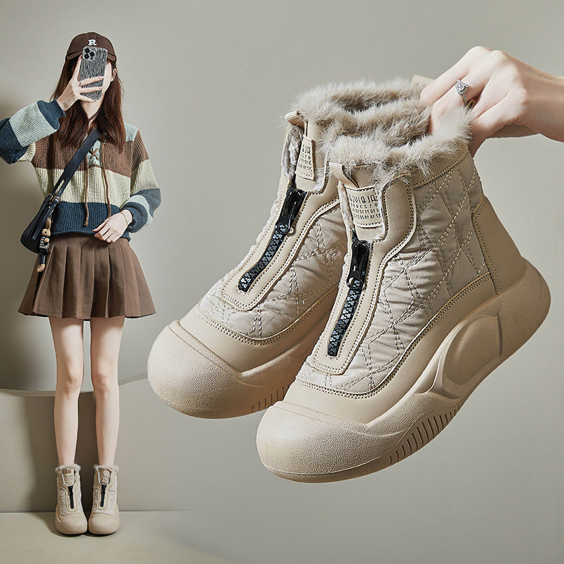 Women's Warm Casual Fleece-lined High-top Snow Boots - [[{"value":"{{ Babyvera Babyvera  }}"}]]