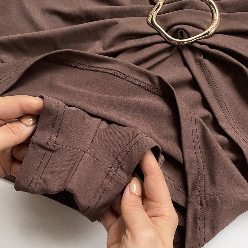 European And American-style Solid-color Jewelry-clasp Patchwork Pleated Culottes Shorts - [[{"value":"{{ Babyvera Babyvera  }}"}]]