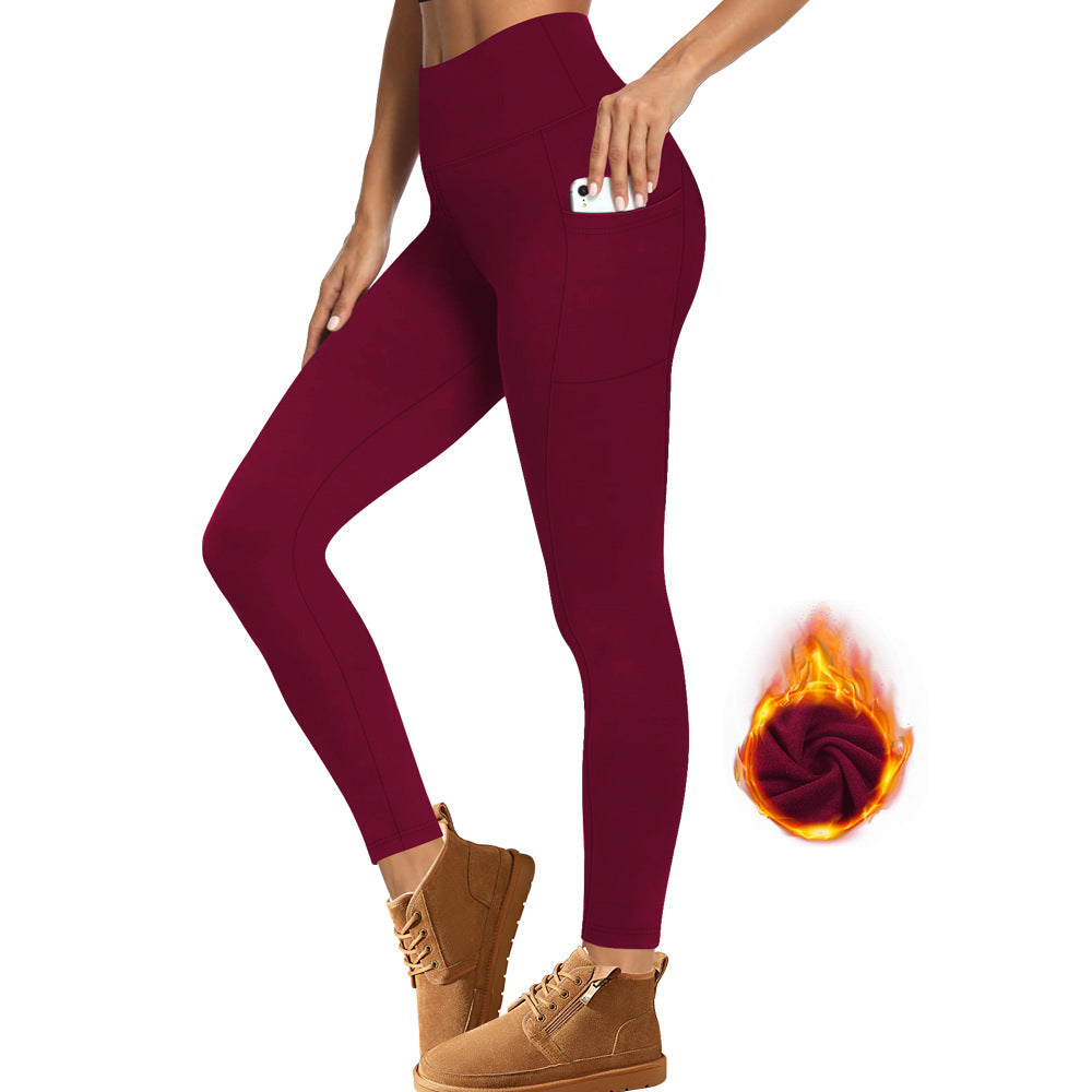 Autumn And Winter Warm Pocket Plus Velvet Yoga Pants - [[{"value":"{{ Babyvera Babyvera  }}"}]]