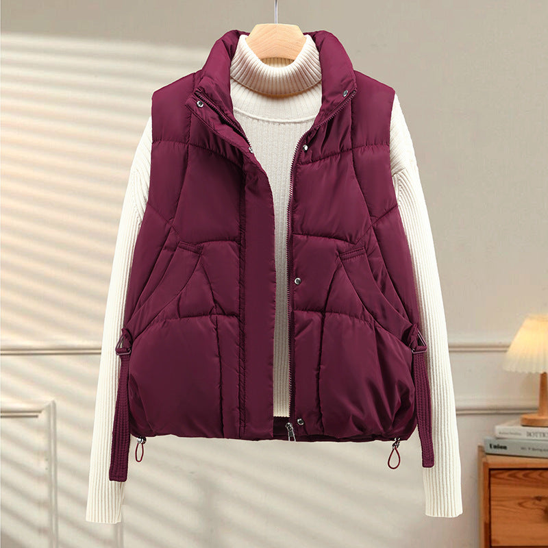 Women's Autumn Loose Outerwear Stand Collar Cotton Vest - [[{"value":"{{ Babyvera Babyvera  }}"}]]